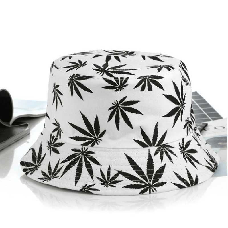 Hemp Leaf Fisherman Hat Cotton Maple Leaf Basin Hat Men and Women Fashion Fishing Hat Summer Outdoor Shade Sun Sat