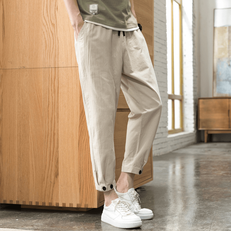 Loose plus Size Sports Cropped Trousers