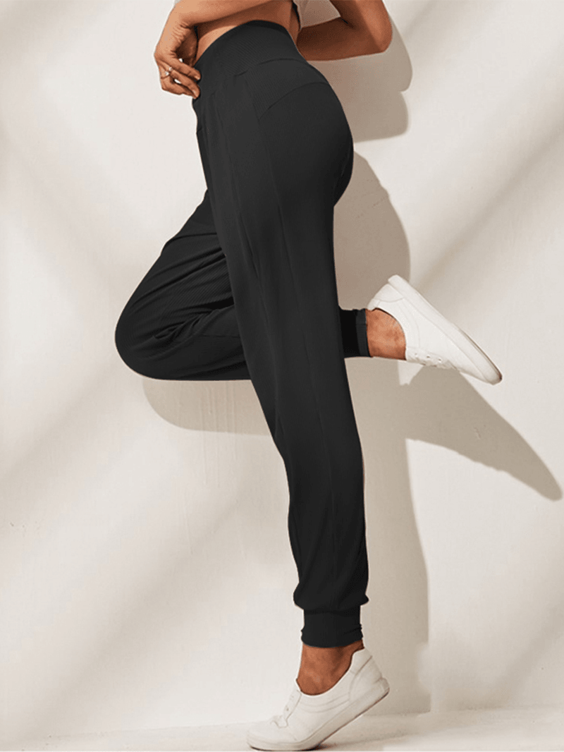 Solid Fitting Side Pockets Daily Leisure Pants