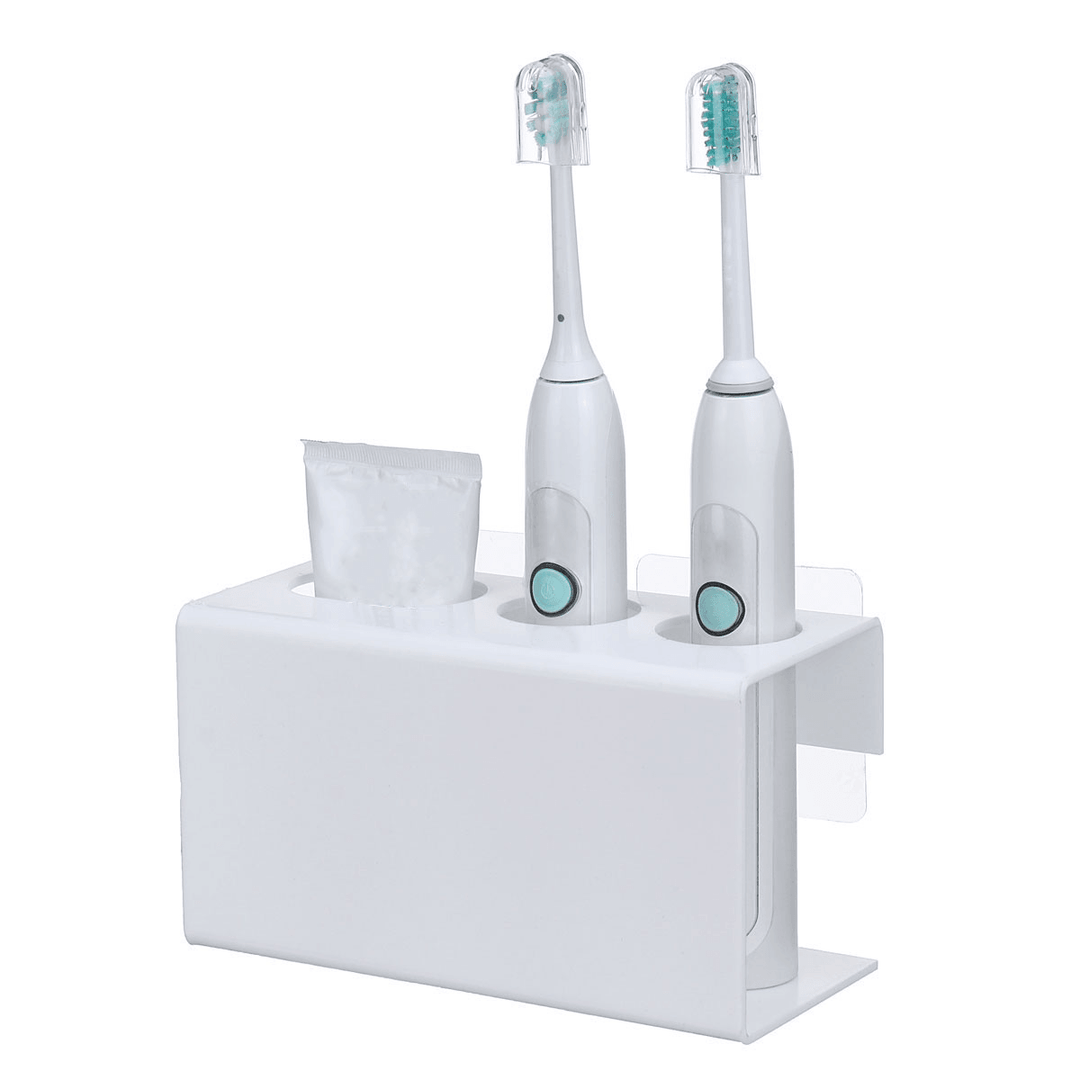 1PCS Wall Mounted Electric Toothbrush Holder Toothpaste Holder Bathroom Organizer Detachable Bathroom Storage Caddy