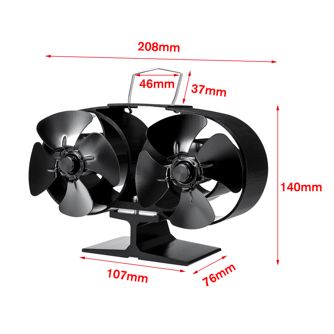 Ipree¬Æ 8 Blades Stove Fan Fireplace Fire Heat Powered Saving Eco Friendly Fireplace Fans Wood Log Burner Household Winter Warmer