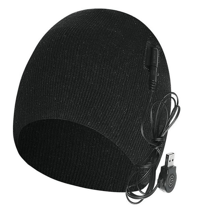 USB Rechargeable Heated Hat Electric Heated Knitting 3 Temperature Control Intelligent Warm Cap for Winter Outdoor