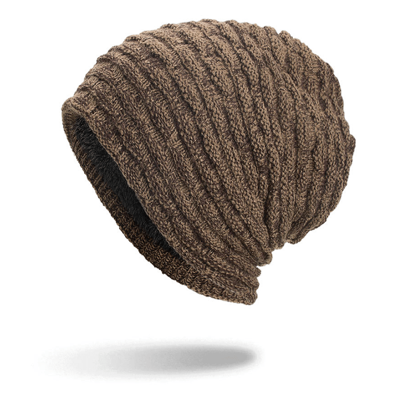 Men Women Special Stripe plus Velvet Knitted Hat Beanie Caps