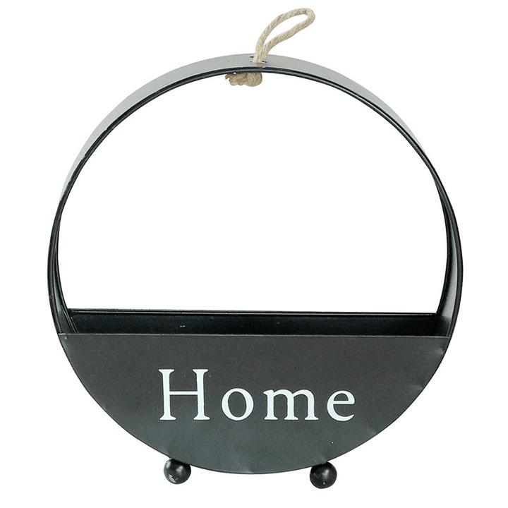 Creative round Wrought Iron Wall-Mounted Flower Basket Decoration Flower Stand