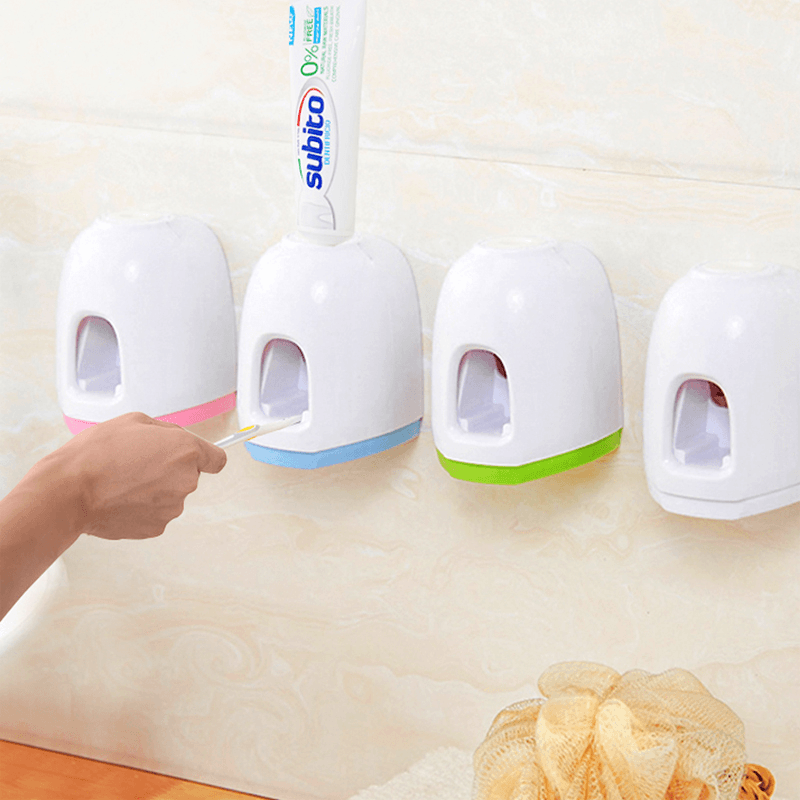 Honana Plastic Bathroom Automatic Toothpaste Dispenser Squeezer Home Toothpaste Wall Mounted Suction Holder Rack Accessories - MRSLM