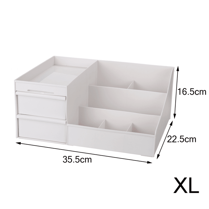 Plastic Cosmetic Makeup Storage Box Organizer Case Holder Jewelry with Drawer - MRSLM