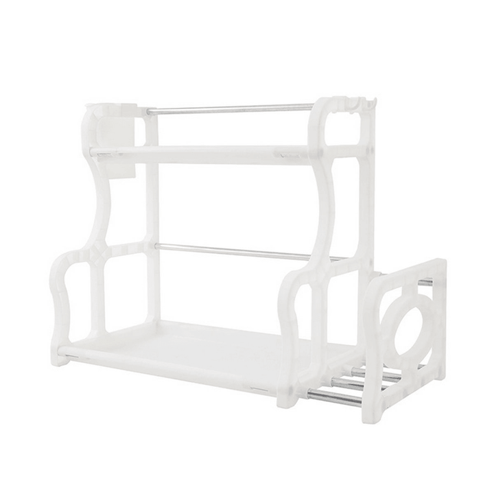 2 Layers Multifunctional Storage Rack Plastic Kitchen Tool Organizer Holder Shelf