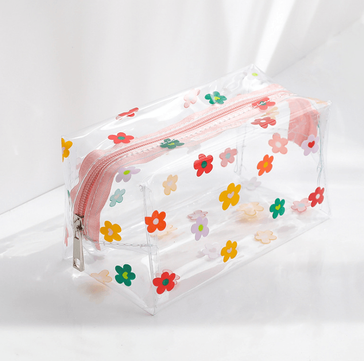 Japanese Cute Transparent Cosmetic Bag Large Capacity Portable New Super Fire Wash Storage Bag Korea Ins Wind