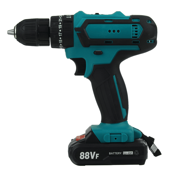 88VF Cordless Drill 3 in 1 Electric Screwdriver Hammer Impact Drill 7500Mah 2-Speed