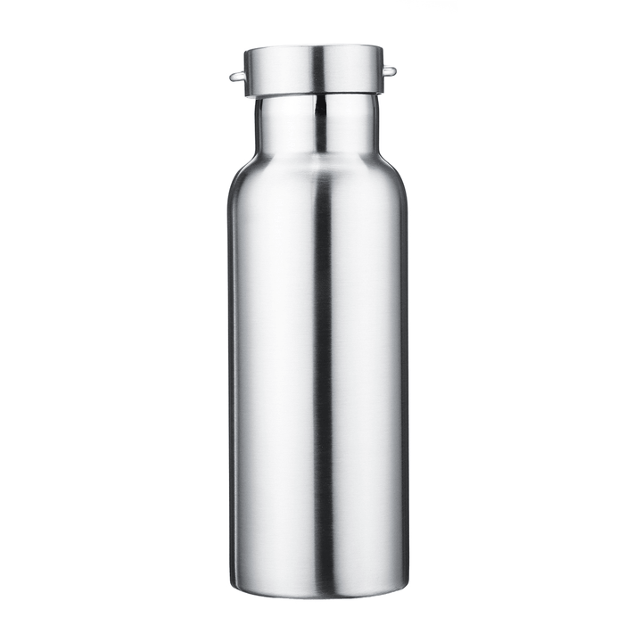 500Ml 600Ml 800Ml Water Bottle 304 Stainless Steel Wide Mouth Vacuum Cup with Outdoor Carabiner