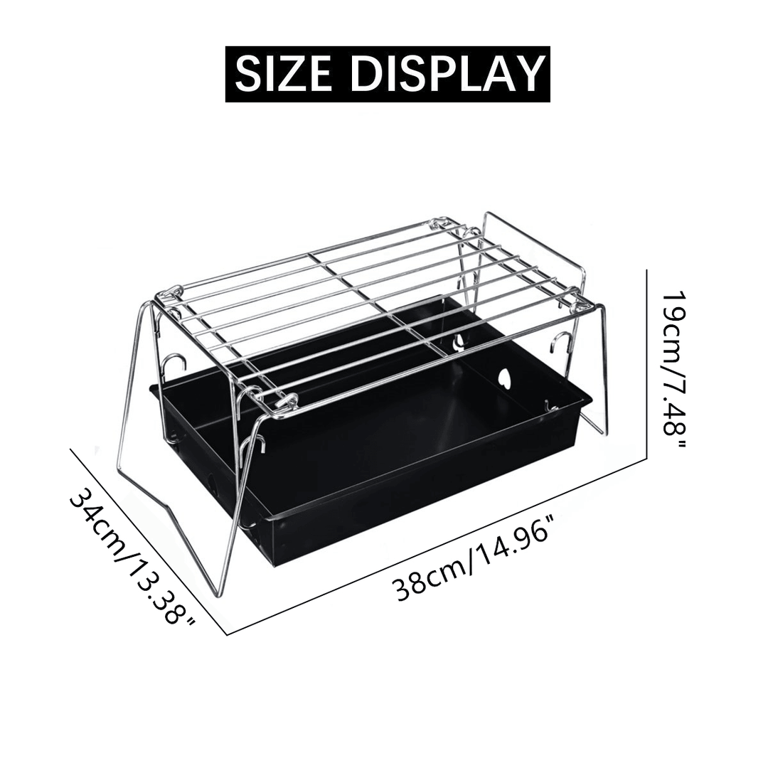 Fold Barbecue Charcoal Grill Stove Shish Kabob Stainless Steel BBQ Patio Camping