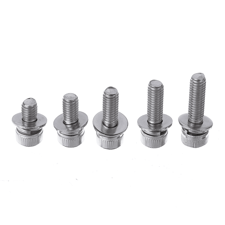 88Pcs M5 Hex Socket Knurled Cap Head Screw 304 Stainless Steel Bolt Assortment Set