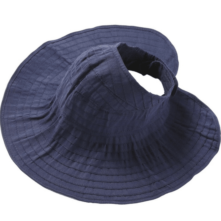 Women Foldable Sun Protective Beach Hat Summer Outdoor Gardening Anti-Uv Wide Brim Visor Cap