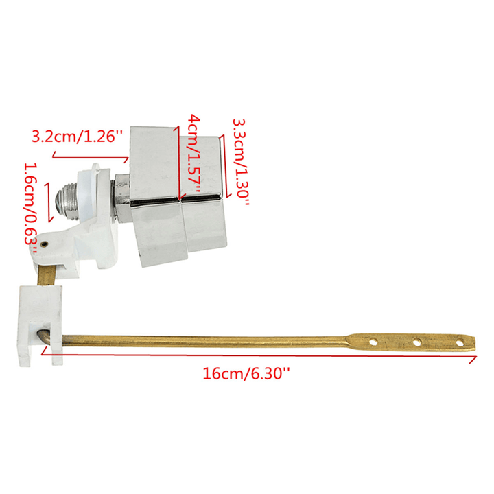 Push Botton Side Mount Toilet Tank Lever Flush Handle Brass Arm Fits Most Toliet