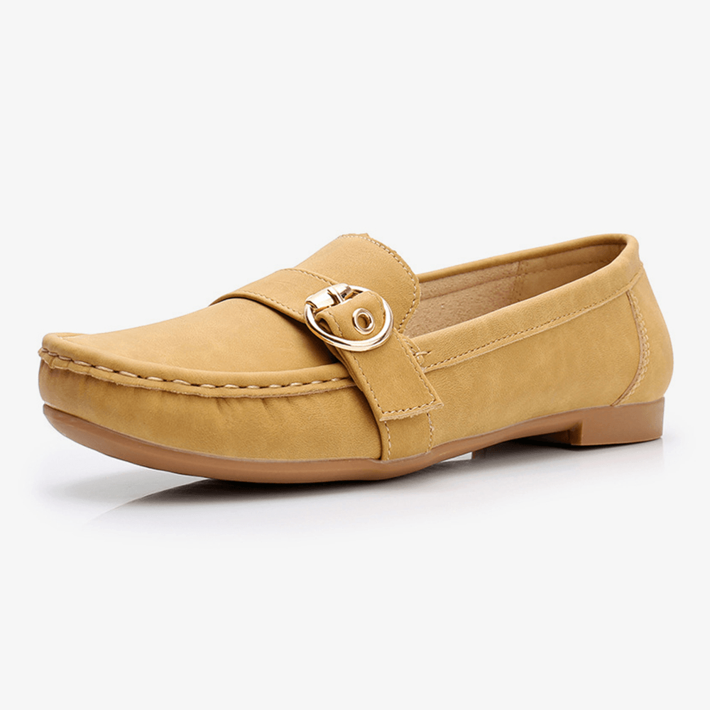 Women Soft Sole Metal Buckle Slip on Casual Daily Flats