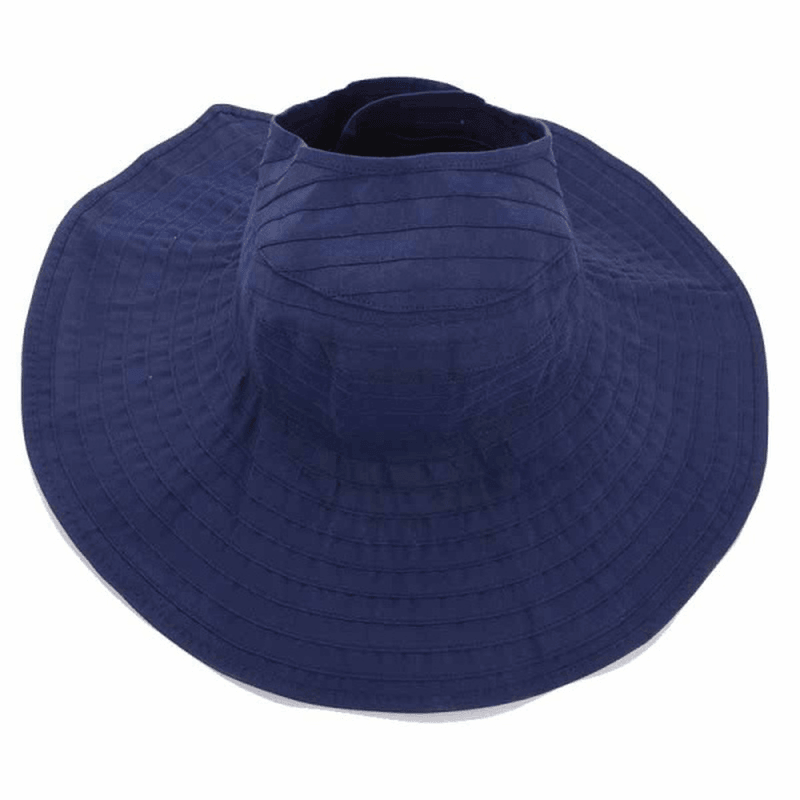 Women Foldable Sun Protective Beach Hat Summer Outdoor Gardening Anti-Uv Wide Brim Visor Cap