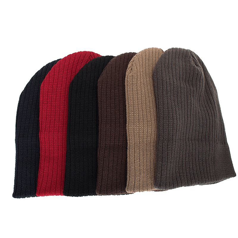 Men Winter Thicken Brimless Knitted Hat Slouch Beanie Caps