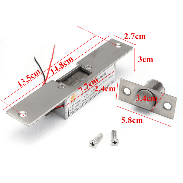 12V Electric Strikes Lock Fail Safe NC Cathode for Access Control Wood Metal Door