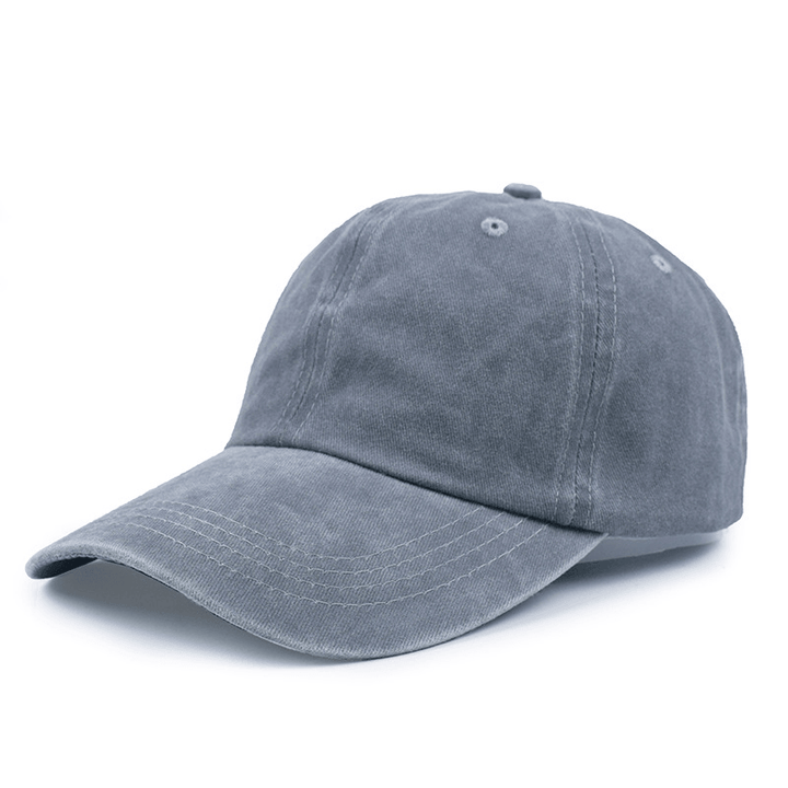 Solid Color Bent-Brim Duck Tongue Made Old Denim Sunhat