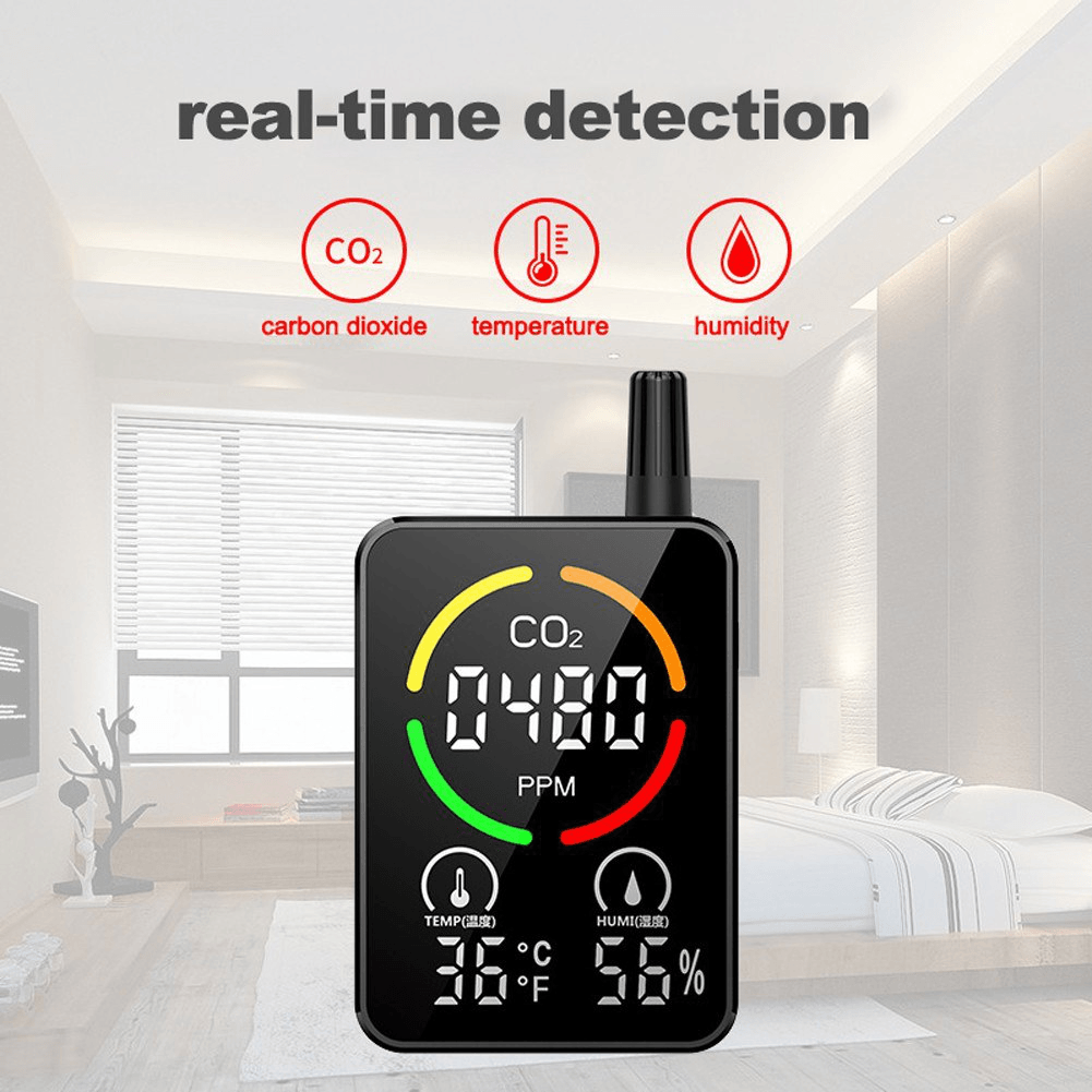 3 in 1 CO2 Temperature Humidity Monitor Infrared Semiconductor Multifunctional Air Quality Detector