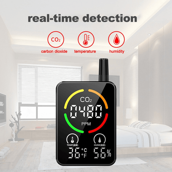 3 in 1 CO2 Temperature Humidity Monitor Infrared Semiconductor Multifunctional Air Quality Detector