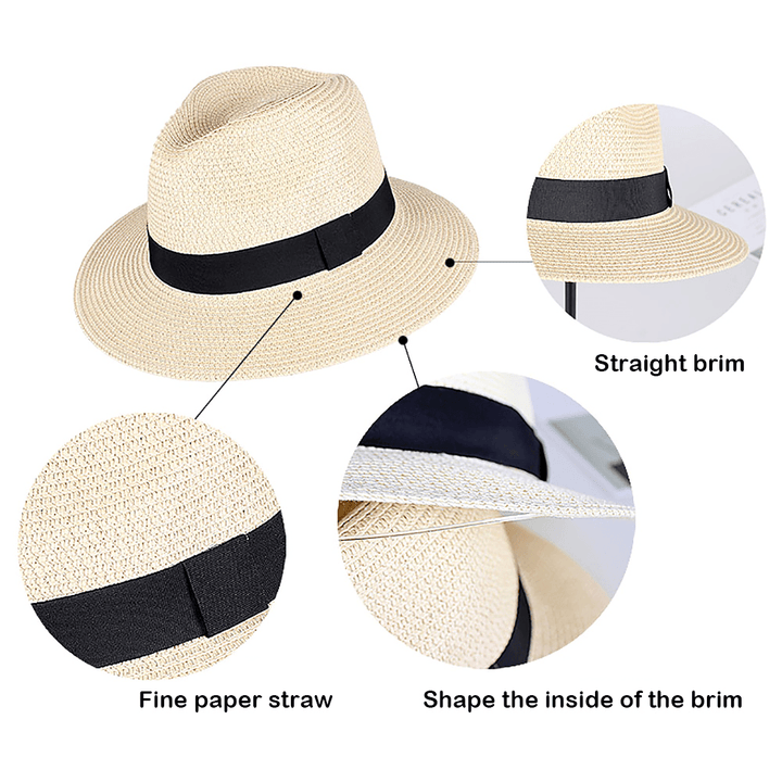 Wide Brim Sunscreen Sunshade Sun Hat Panama Straw Hat Female Couple Top Hat