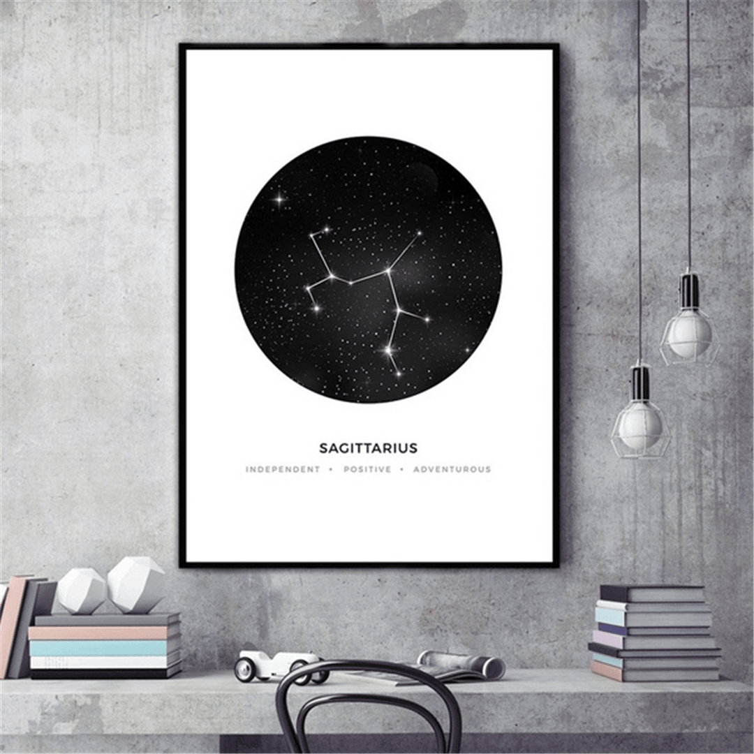 30X40Cm Constellation Art Canvas Posters Geometric Astrology Painting Wall Paper