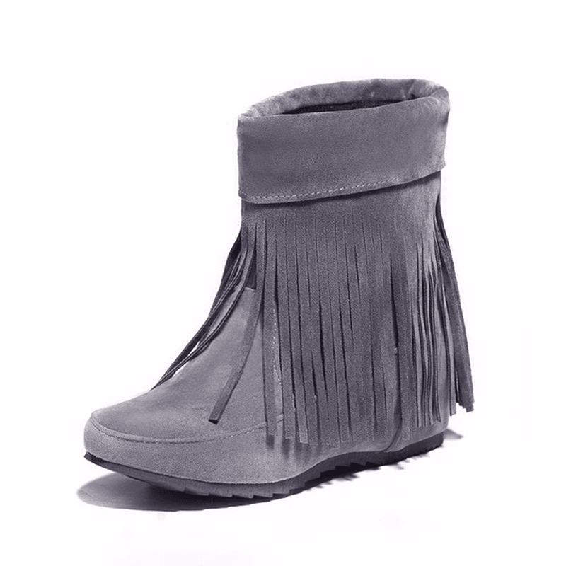 US Size 5-12 Women Suede Boot Outdoor Casual Fashion Tassels Comfortable Short Boots