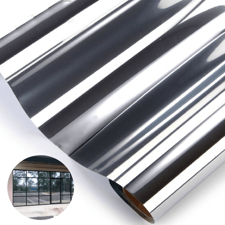 150X50Cm One-Way Mirror Glass Sticker Reflective Insulation Silver Window Film