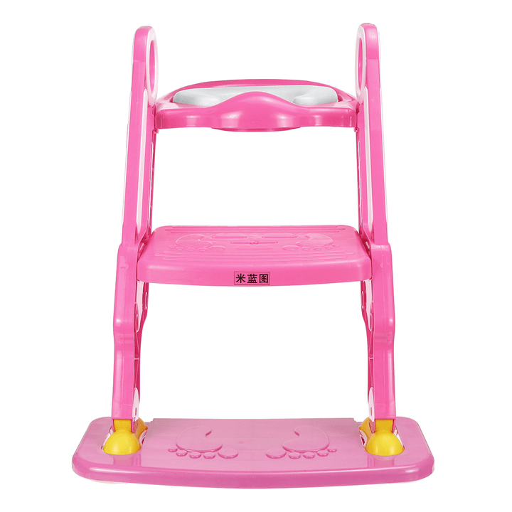 Super Safe Non-Slip Soft Kids Child Toilet Chair Seat Ladder Step Potty Training