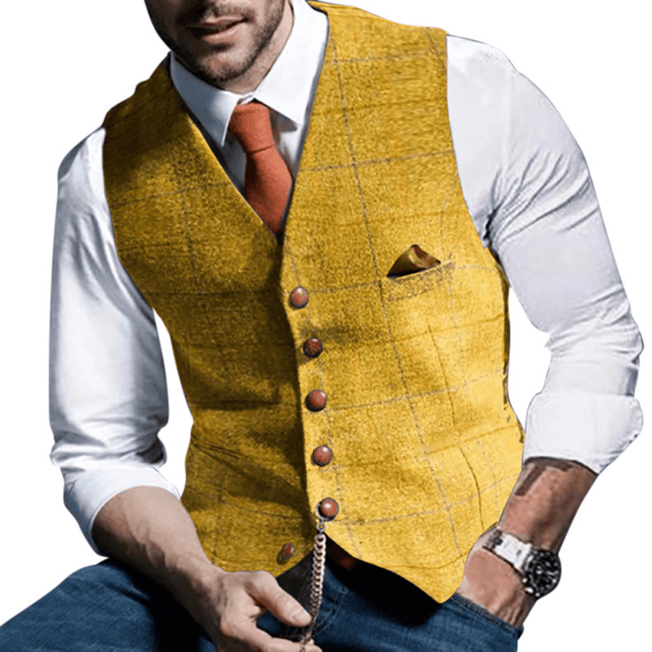 European and American Fashion Check Vest: A Stylish and Trendy Addition to Your Wardrobe