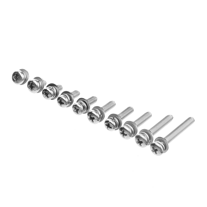 Suleve‚Ñ¢ M4SP3 150Pcs M4 Stainless Steel 6-30Mm Phillips Pan Head Machine Screw Washer Bolt Asortment