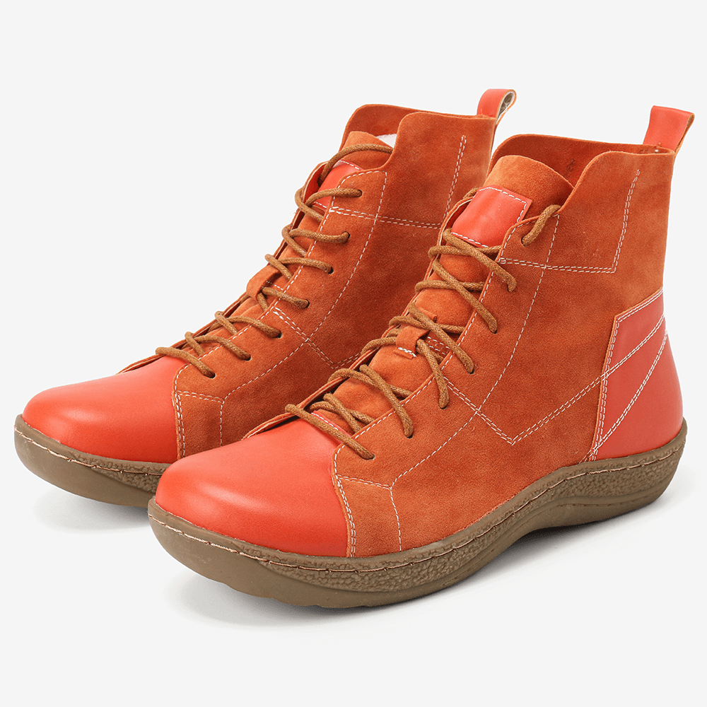 Retro Spicing Casual Lace up Slip Resistant Ankle Boots