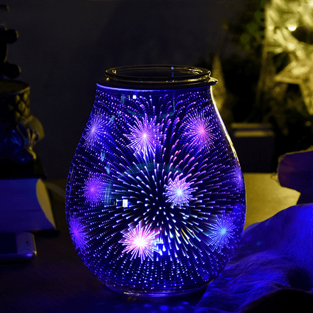 3D Glass Electric Aromatherapy Lamp Firework Pattern Colorful Lights Home Aromatherapy Machine