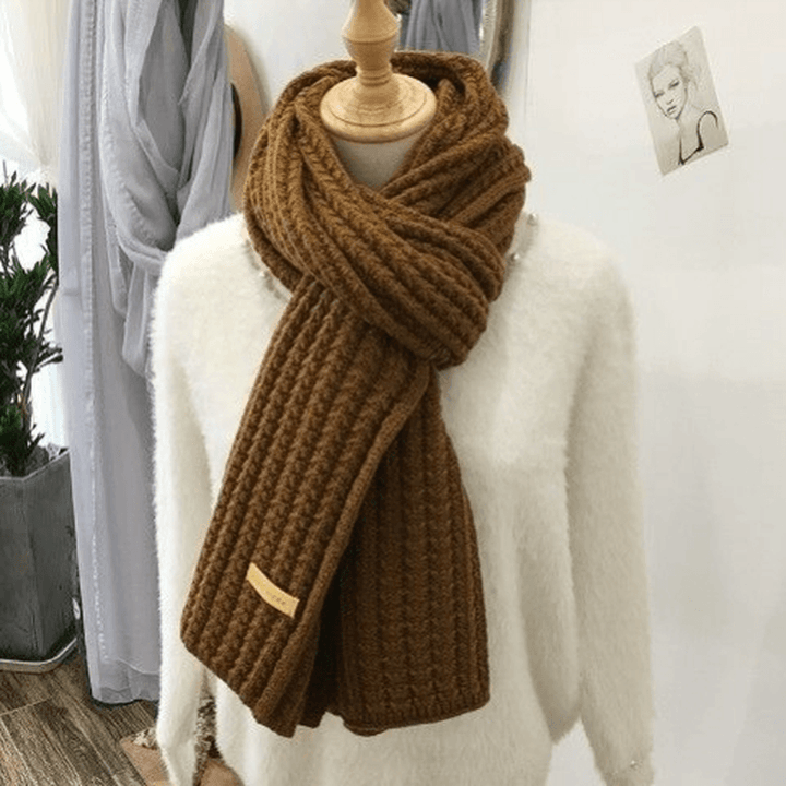 Scarf Women'S Winter Woolen Knitting Thickening to Keep Warm