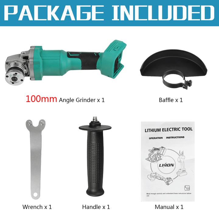 100/125Mm Brushless Cordless Angle Grinder Wood Metal Grinding Polishing Cutting Tool for Makita 18V Battery - MRSLM