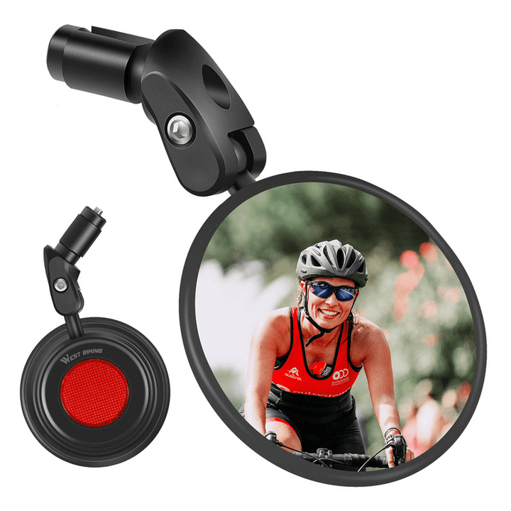 WEST BIKING 1 Pc Wide Range HD Bike Mirror Safe Crystal 360¬∞ Adjustable Blind Spot Rearview Mirror for 17.4-22Mm Handle Bar