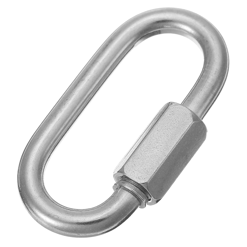 5Mm 304 Stainless Steel Quick Link Marine Oval Thread Carabiner Chain Connector Link