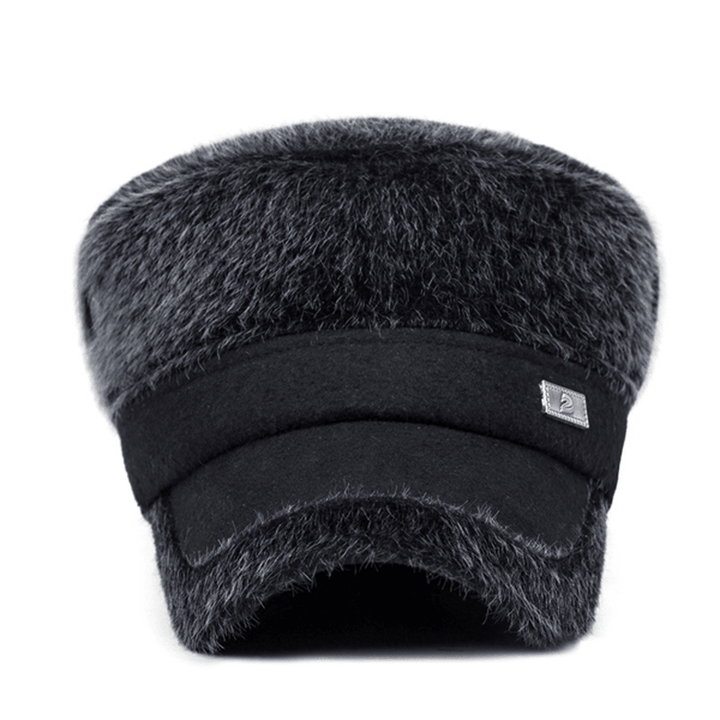 Unisex Imitation Mink Fur Earflap Ear Muffs Baseball Cap Adjustable Faux Fur Outdoor Military Hat