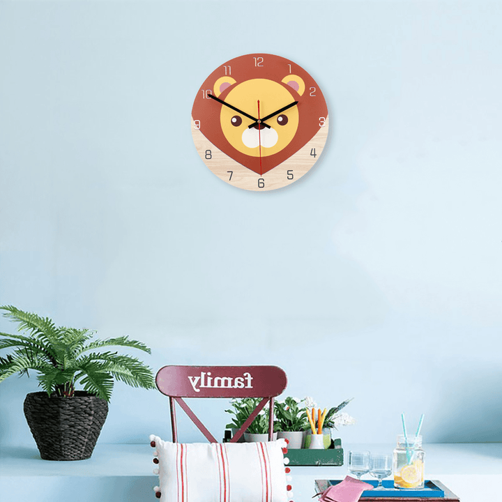 28Cm Animal Mute round Wall Clock Modern Home Living Room Kitchen Watch Decor