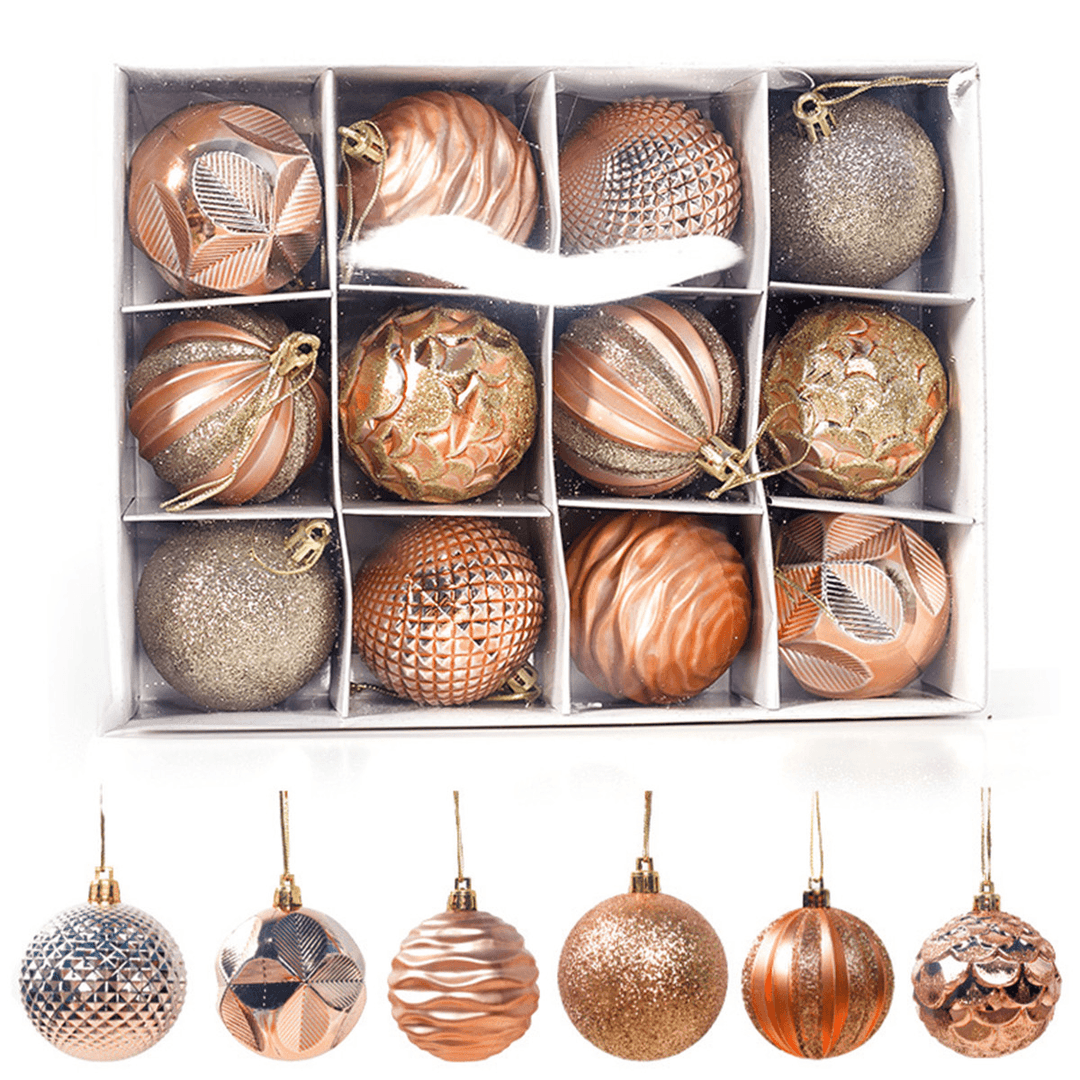 12Pcs 50Mm Christmas Tree Ball Baubles Decoration Xmas Hanging Party Ornaments