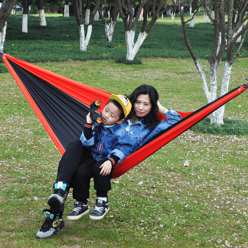 Ipree¬Æ 270X140Cm Outdoor Portable Double Hammock Parachute Hanging Swing Bed Camping Hiking - MRSLM