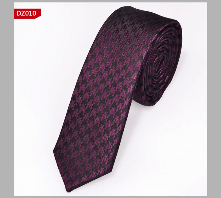 British Style Polyester Yarn Dyed Male 5Cm Narrow Tie