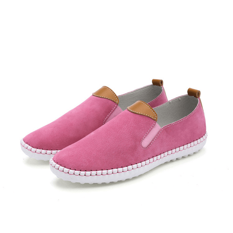 US Size 5-10 Women Casual Shoes Comfortable Outdoor Leather Slip on Flats Loafers