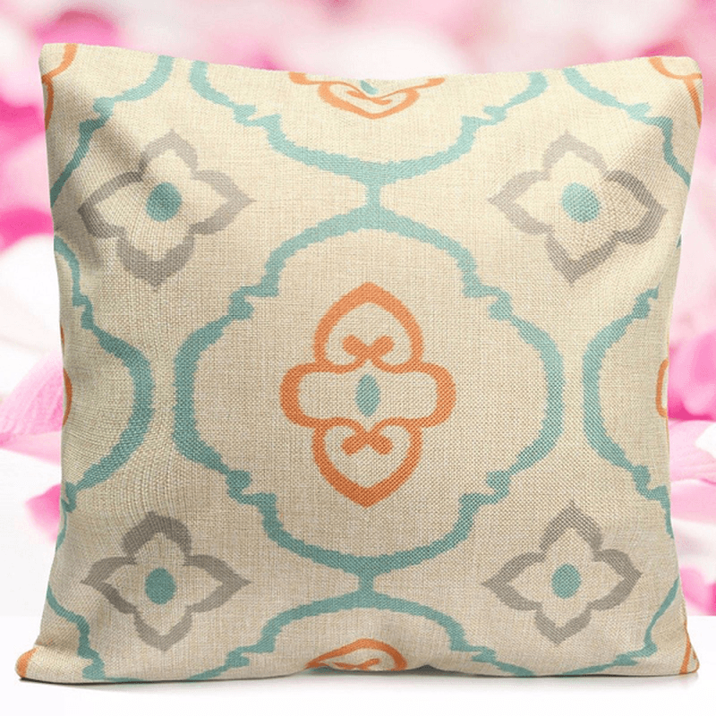 45X45Cm Square Linen Pillow Cases Nordico Geometric Pattern Chair Cushion Home Office Decor