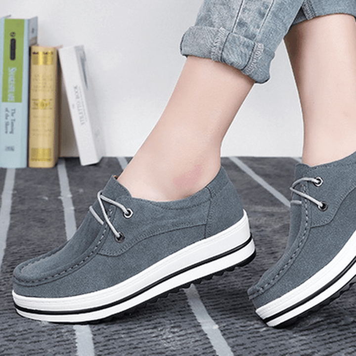 Platform Comfortable Casual Suede Loafers