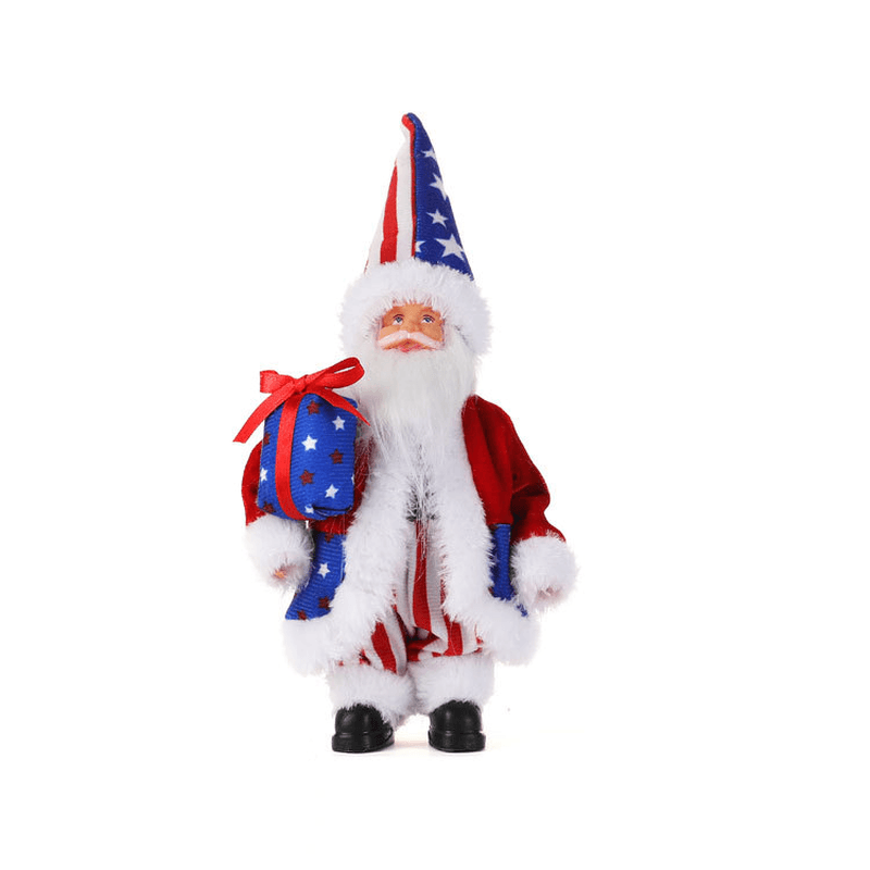 An Old Man Standing with a Flag Mask