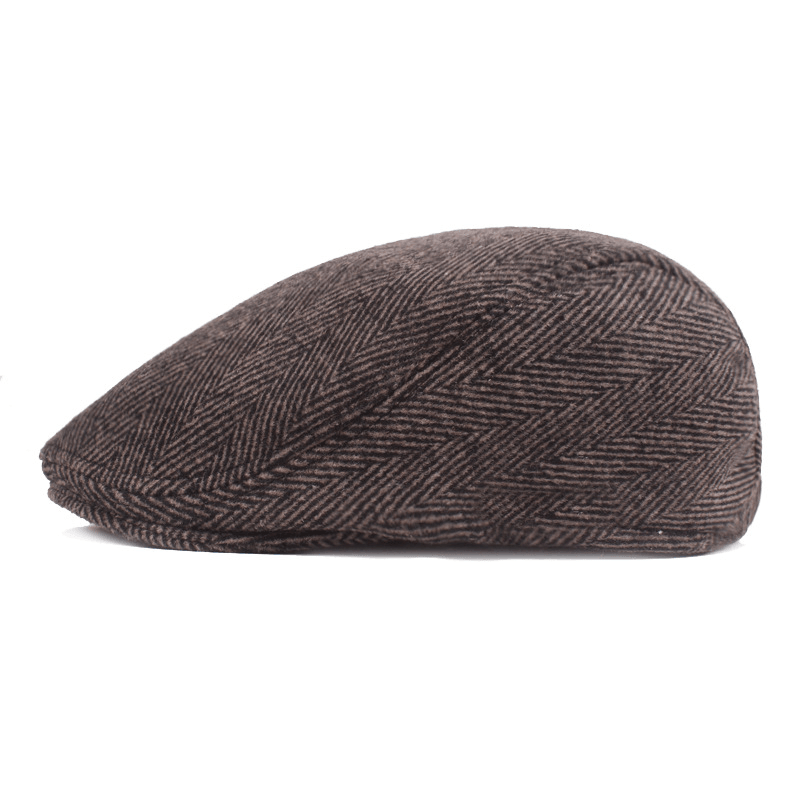 Herringbone Beret, Simple Cap for Men and Women, Autumn and Winter Hat, Old Man Hat