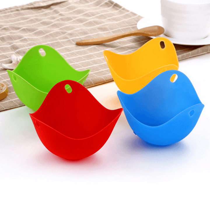 4Pcs Egg Poacher Silicone Pancake Egg Poach Pods Baking Cup Kitchen Cookware Bakeware Tool