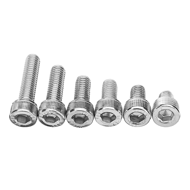 Suleve‚Ñ¢ M5SH1 60Pcs M5 Stainless Steel 6-20Mm Hex Socket Cap Head Screw Allen Bolt Assortment Kit